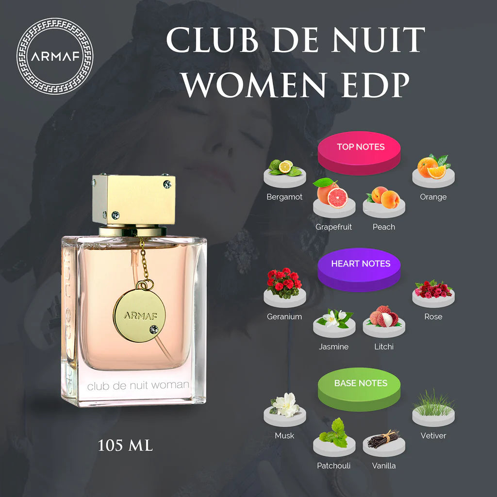Armaf Club De Nuit EDP for Women - Captivating, Sensuous, and Stylish Fragrance 6.8 OZ (Ins: Chanel COCO Mademoiselle)
