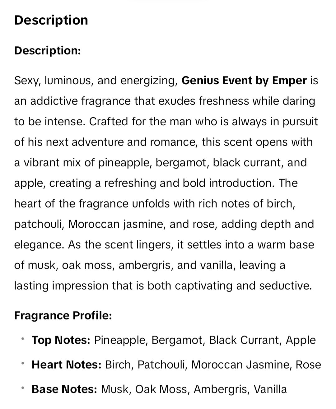 GENIUS EVENT EAU DE PERFUME BY EMPER