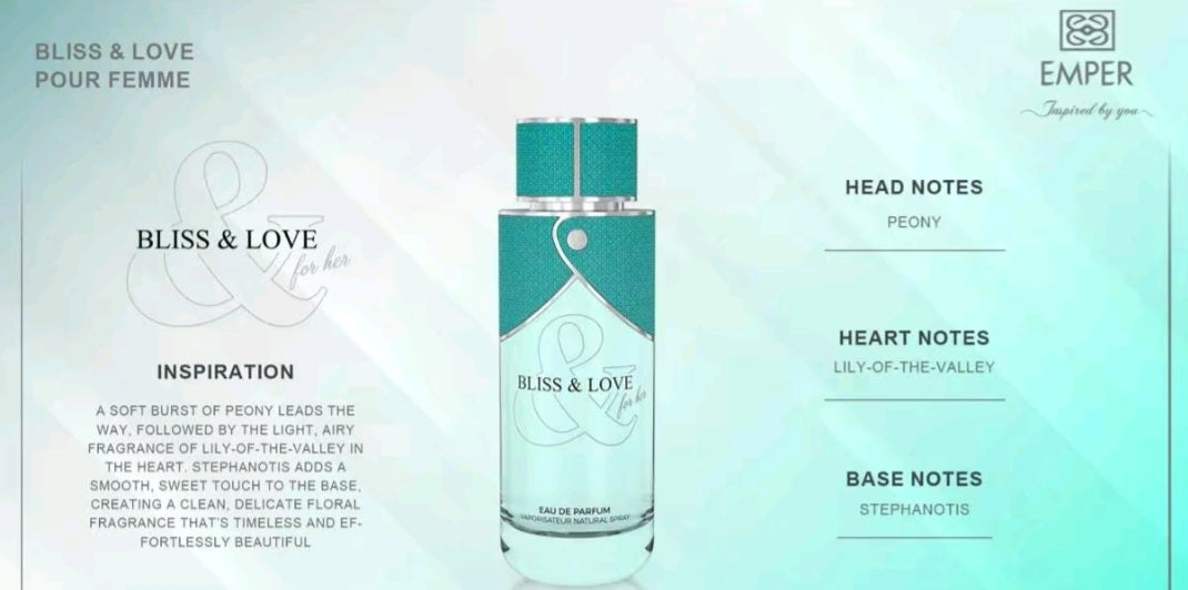 BLISS & LOVE FOR HER BY EMPER 3.4OZ EAU DE PARFUM