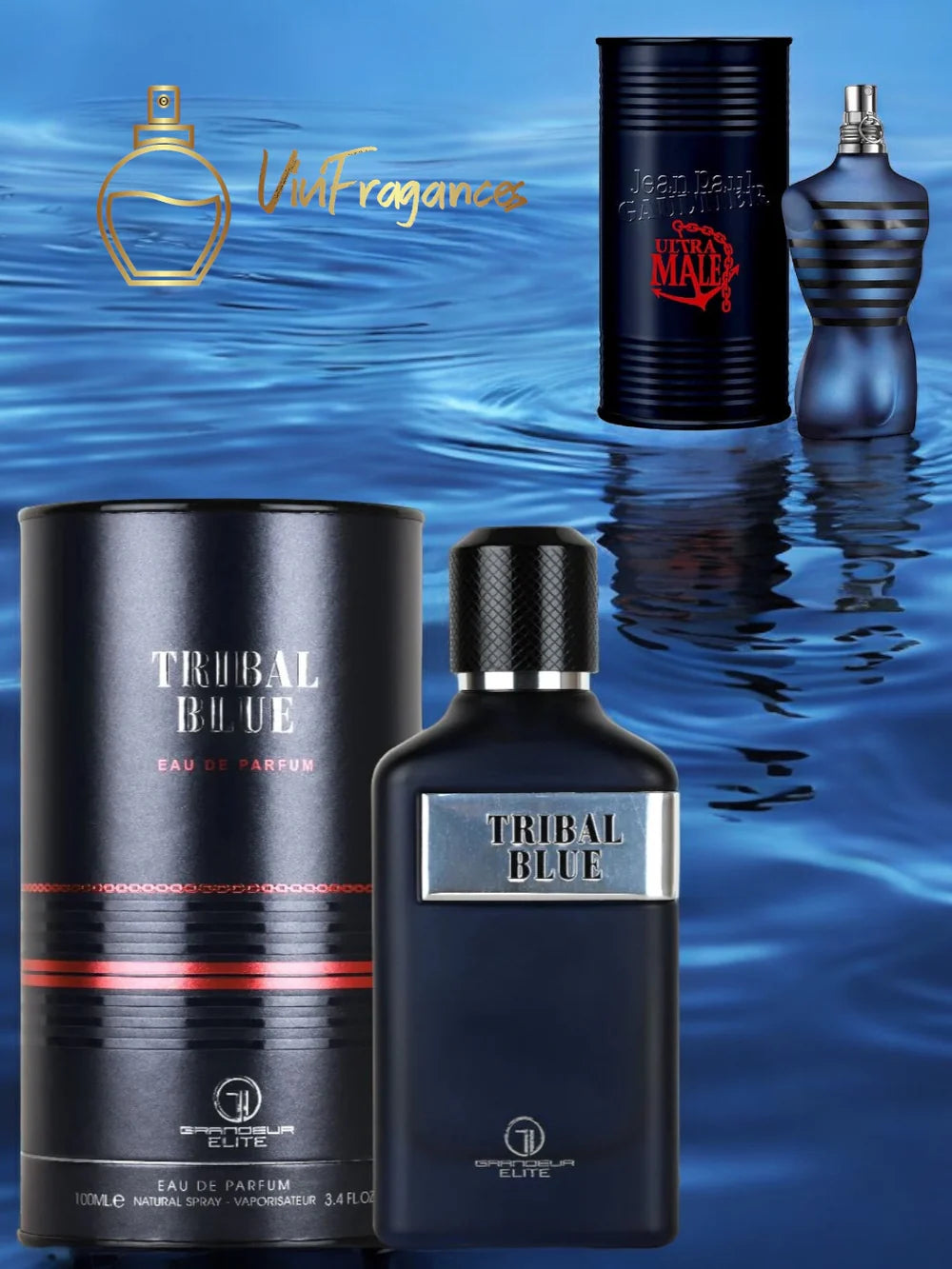 TRIBAL BLUE EAU DE PARFUM 100ml GRANDEUR (Ins: Jean Paul Gaultier)