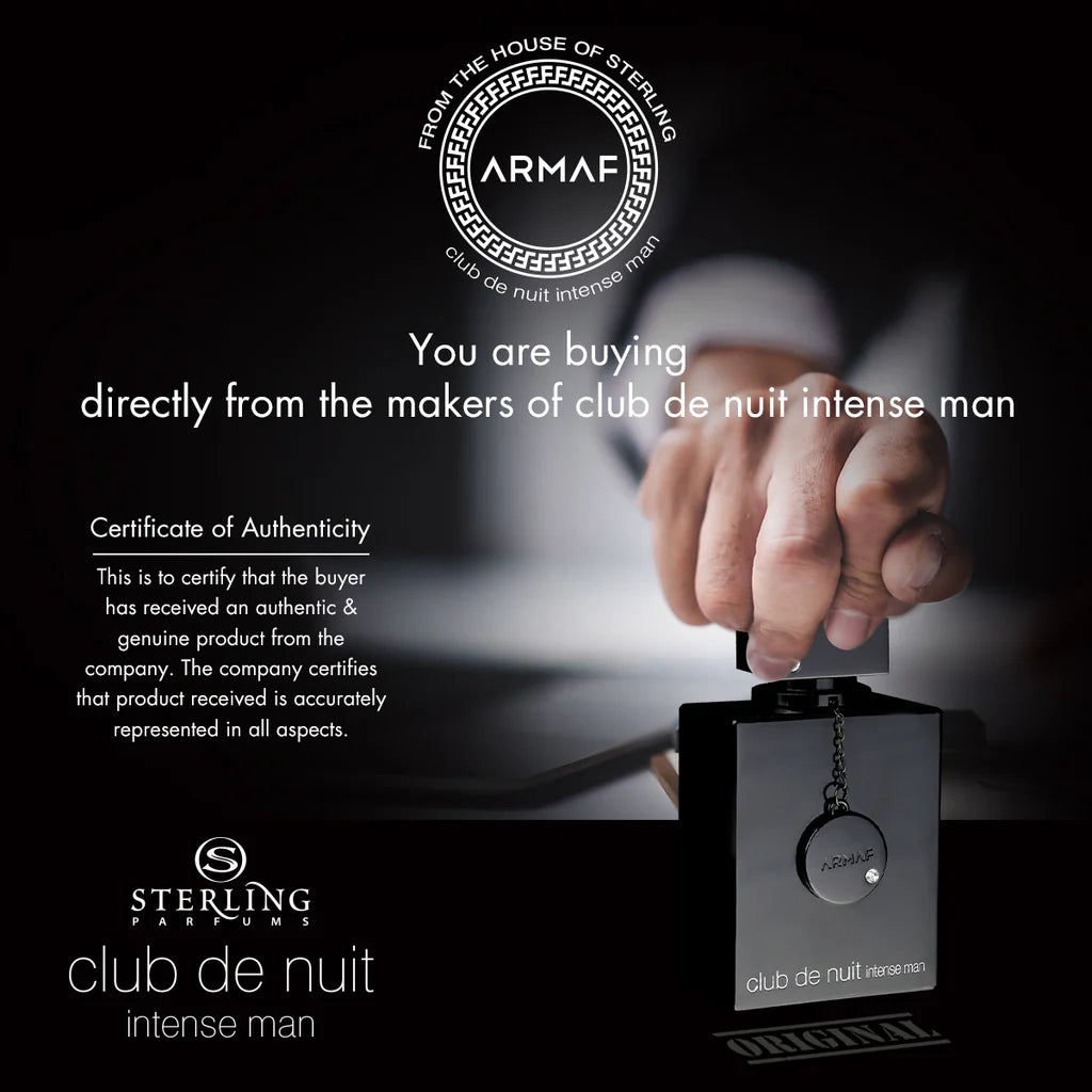 Armaf Club De Nuit Intense EDT for Men 105ML - Bold & Provocative Masculine Fragrance(Ins: Creed Aventus)