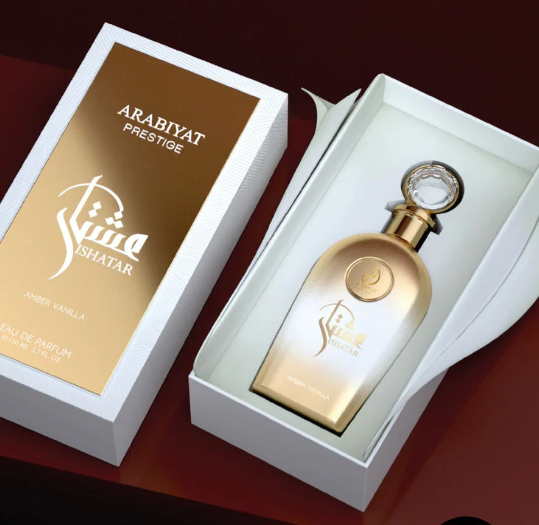 ARABIYAT  PRESTIGE  ISHATAR AMBER VANILLA  EAU DE PARFUM 3.7 oz