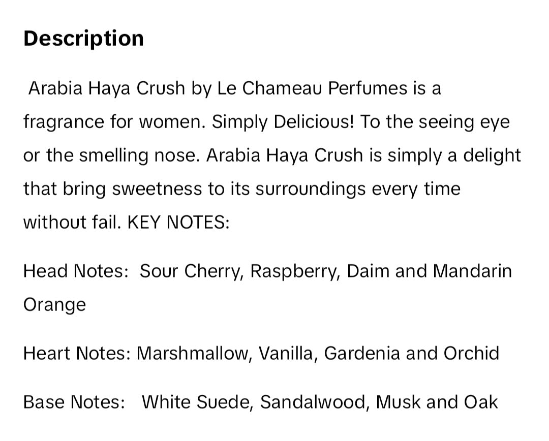 ARABIA HAYA CRUSH