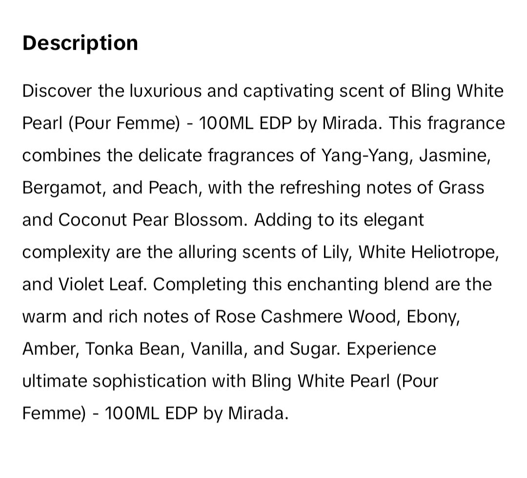 BLING WHITE PEARL BY MIRADA