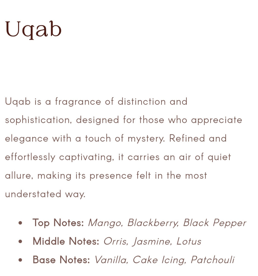 UQAB UNISEX EDP 100ML 3.4 OZ BY AMARAN EXCLUSIVE