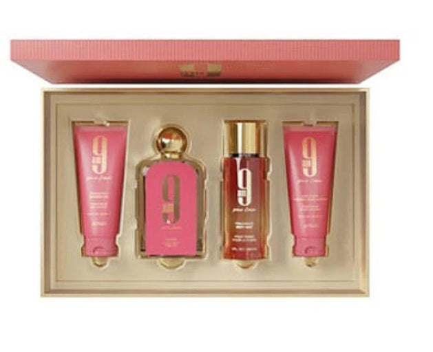 AFNAN 9AM FEMME 4PC SET 3.4 S.GEL/3.4BL/5.0 BODY MIST