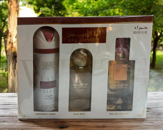 LATTAFA ANA ABIYEDH ROUGE  3 PCS GIFT SET